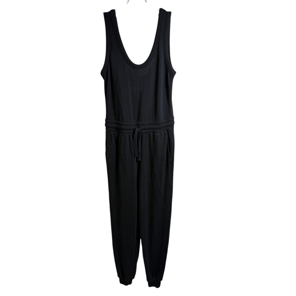 Everlane Jumpsuit Womens XS Black Organic Cotton Sleeveless Jogger Scoop Neck - Picture 2 of 8